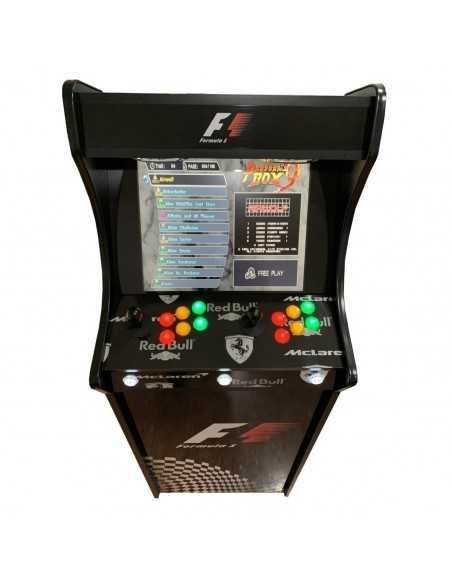 LOWBOY ARCADEKAST F1 RETROGAMES IN DE AANBIEDING MET DUIZENDEN INBEGREPEN VIDEOSPELEN