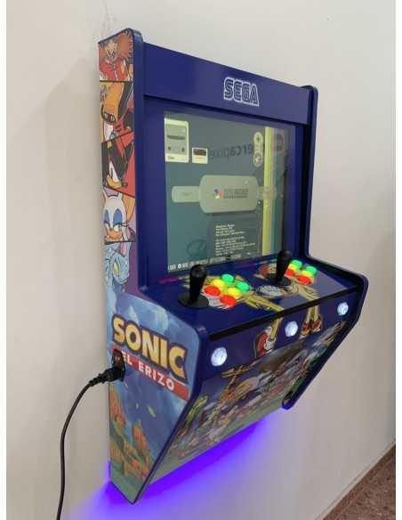MAQUINA ARCADE PARA PARED SONIC SEGA DOS JUGADORES RECREATIVAS RETRO