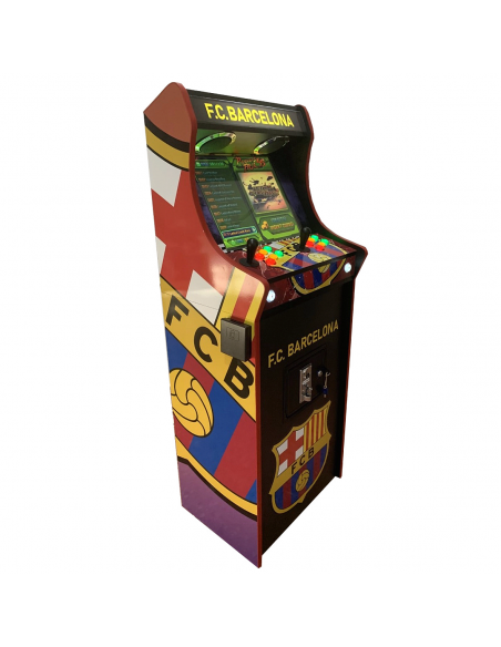 LOWBOY ARCADEKAST FC BARCELONA RETROGAMES IN DE AANBIEDING MET DUIZENDEN INBEGREPEN VIDEOSPELEN