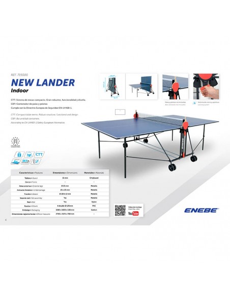 Set de Palas Ping Pong marca ENEBE mas 3 bolas