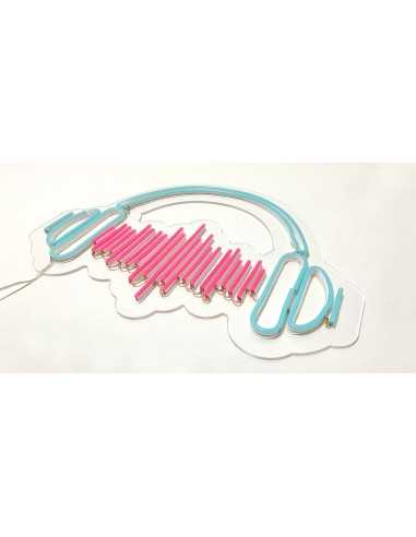 Headphones Neon Sign 50×38 cm. Decorative LED Neon