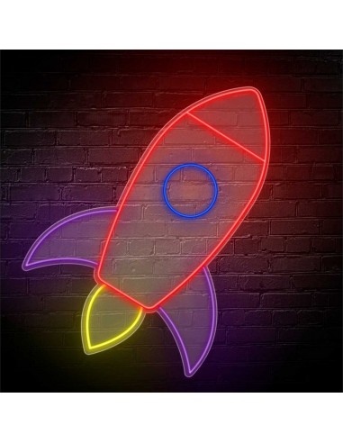 LEUCHTENDES NEONSCHILD RAKETE DEKORATION NEONS ANGEBOT