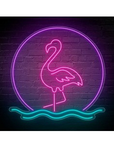 CARTEL NEON FLAMENCO DECORACION 63X61 NEONES