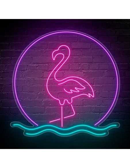 CARTEL NEON FLAMENCO DECORACION 63X61 NEONES