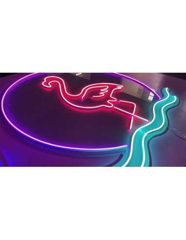 CARTEL NEON FLAMENCO DECORACION 63X61 NEONES