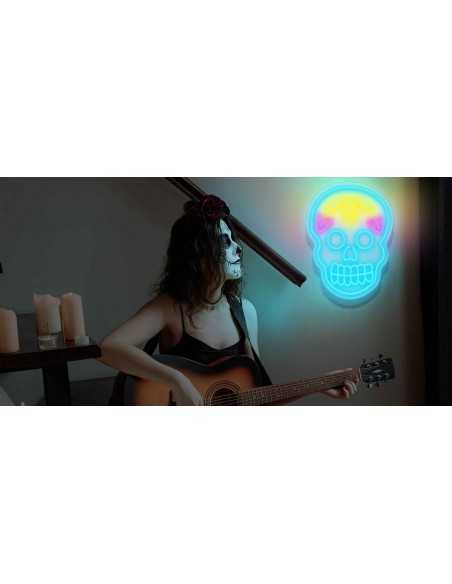 LED Neon Sign Skull Catrina Decoration 34 × 43 cm