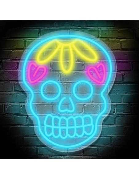 LED Neon Sign Skull Catrina Decoration 34 × 43 cm