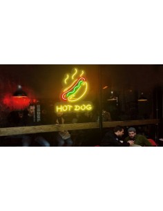 ENSEIGNE AU NÉON HOT DOG LUMINEUSE DÉCORATION NÉONS OFFRE 2
