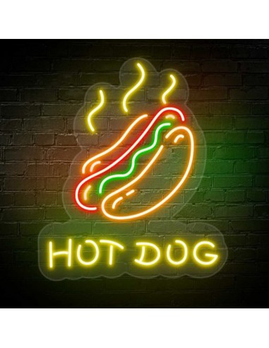 CARTAZ DE NÉON HOT DOG LUMINOSO DECORAÇÃO NÉONS OFERTA