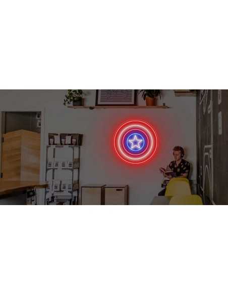 CARTAZ DE NÉON CAPTAIN AMERICA LUMINOSO DECORAÇÃO NÉONS OFERTA