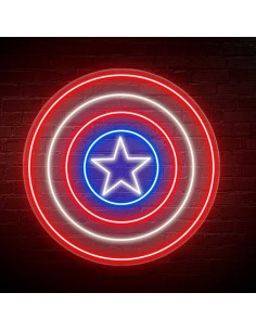 NEON SIGN CAPTAIN AMERICA DECORATION 50X50 NEONS
