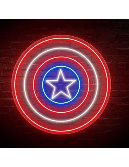 CARTAZ DE NÉON CAPTAIN AMERICA LUMINOSO DECORAÇÃO NÉONS OFERTA