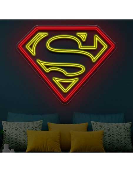 CARTEL NEON SUPERMAN DECORACION 70X55 NEONES