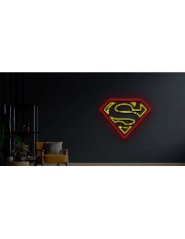 CARTEL NEON SUPERMAN DECORACION 70X55 NEONES