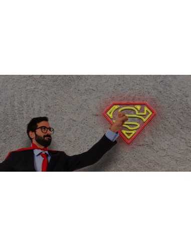 CARTEL NEON SUPERMAN DECORACION 70X55 NEONES