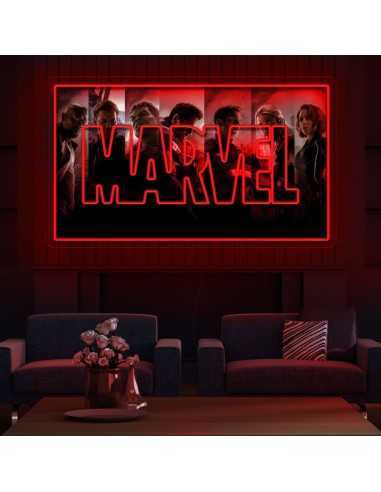 CARTAZ DE NÉON MARVEL LUMINOSO DECORAÇÃO NÉONS...