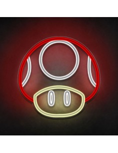 CARTEL NEON TOAD SETA SUPER MARIO DECORACION 40X39 NEONES
