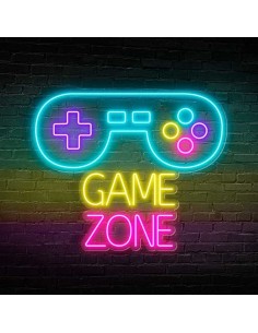 CARTEL NEON GAME ZONE DECORACION 43,3X52 NEONES