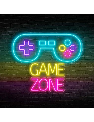 CARTELLO AL NEON GAME ZONE LUMINOSO DECORAZIONE NEON OFFERTA