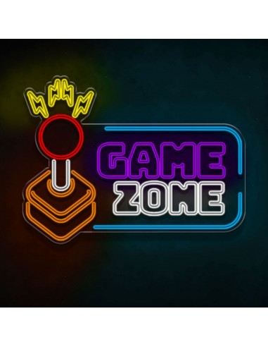 ENSEIGNE AU NÉON GAME ZONE JOYSTICK LUMINEUSE DÉCORATION NÉONS OFFRE