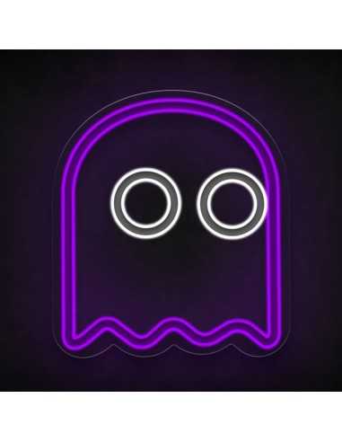 CARTAZ DE NÉON GHOST PACMAN LUMINOSO DECORAÇÃO...