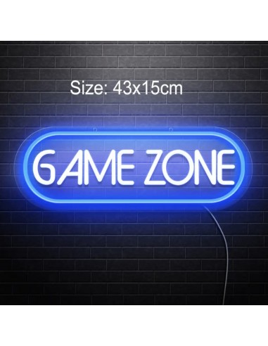 CARTELLO AL NEON GAME ZONE LUMINOSO DECORAZIONE NEON OFFERTA