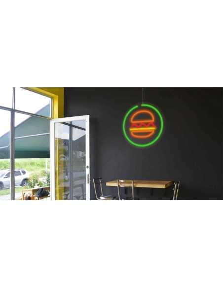 CARTELLO AL NEON BURGERS LUMINOSO DECORAZIONE NEON OFFERTA