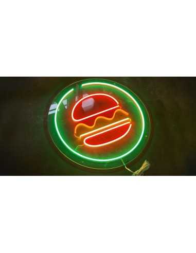 CARTELLO AL NEON BURGERS LUMINOSO DECORAZIONE...
