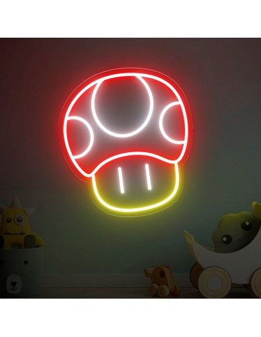 CARTAZ DE NÉON TOAD MARIO LUMINOSO DECORAÇÃO NÉONS OFERTA