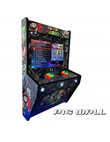 BIG WALL WAND-ARCADE-MASCHINE SUPER MARIO GRAU FÜR 2 SPIELER BILDSCHIRM 22" TAUSENDE VON VIDEOSPIELEN ENTHALTEN