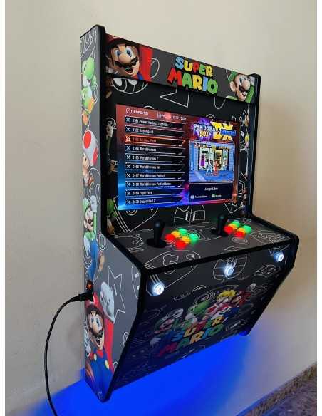 BIG WALL MARIO GREY MURALE ARCADEKAST VOOR 2 SPELERS MET 22" SCHERM EN DUIZENDEN INBEGREPEN VIDEOSPELEN