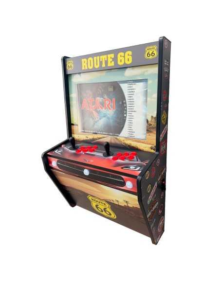 BIG WALL ROUTE 66 MURALE ARCADEKAST VOOR 2 SPELERS MET 22" SCHERM EN DUIZENDEN INBEGREPEN VIDEOSPELEN