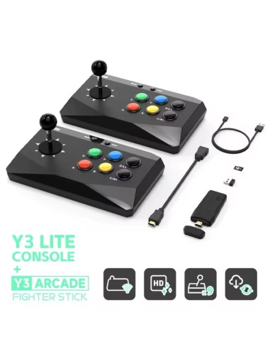 Arcade-Konsole mit kabellosen Joysticks, 20.000 Spiele, Retro-Design, 9 Emulatoren, 2 Spieler, neues Angebot