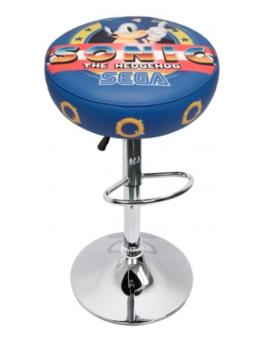 TABURETE ARCADE SONIC DISEÑO RETRO TAPIZADO VIDEOJUEGOS SILLA BAR BANCO TABOURET