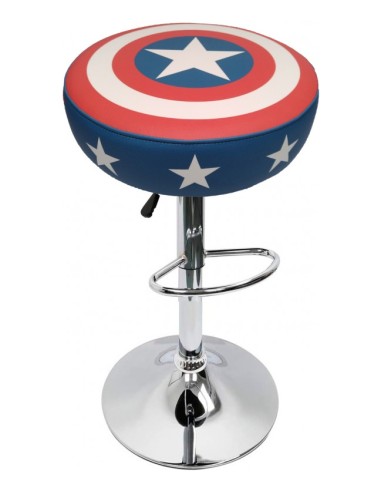 TABURETE ARCADE CAPITAN AMERICA DISEÑO RETRO TAPIZADO VIDEOJUEGOS SILLA BAR BANCO TABOURET