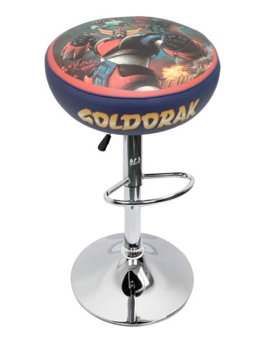 TABURETE ARCADE GOLDORAK BLUE DISEÑO RETRO TAPIZADO VIDEOJUEGOS SILLA BAR BANCO TABOURET