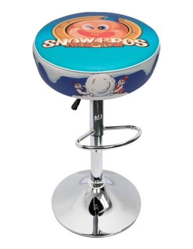 TABURETE ARCADE SNOW BROS DISEÑO RETRO TAPIZADO VIDEOJUEGOS SILLA BAR BANCO TABOURET