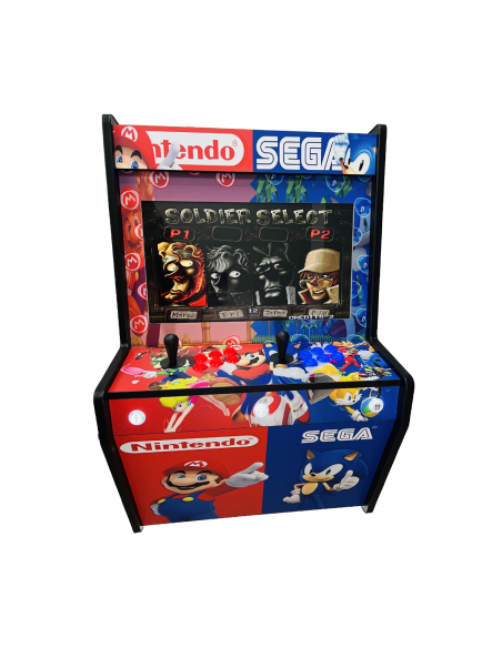 BIG WALL MARIO SONIC MURALE ARCADEKAST VOOR 2 SPELERS MET 22" SCHERM EN DUIZENDEN INBEGREPEN VIDEOSPELEN