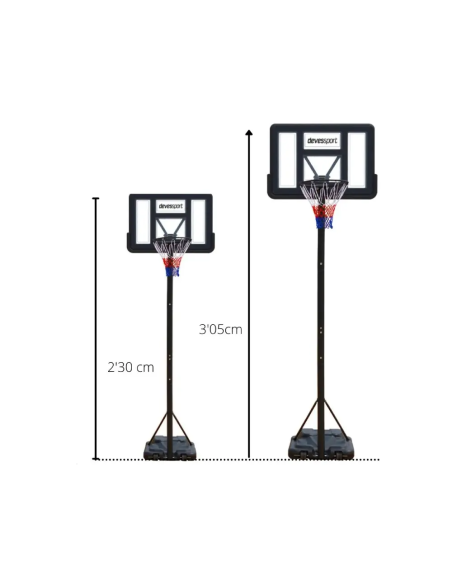 Basketballkorb mit verstellbarer Höhe 2,30 - 3,05 m. Angebot