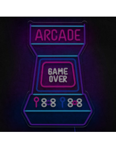 CARTELLO AL NEON ARCADE MACHINE LUMINOSO DECORAZIONE NEON...