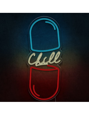 CARTAZ DE NÉON CHILL PILL LUMINOSO DECORAÇÃO...