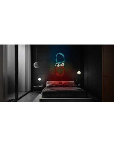 CARTAZ DE NÉON CHILL PILL LUMINOSO DECORAÇÃO...