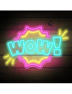 CARTELLO AL NEON WOW LUMINOSO DECORAZIONE NEON OFFERTA