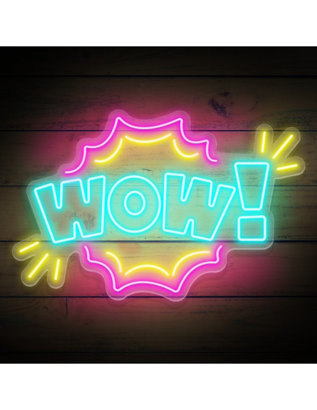 ENSEIGNE AU NÉON WOW LUMINEUSE DÉCORATION NÉONS OFFRE