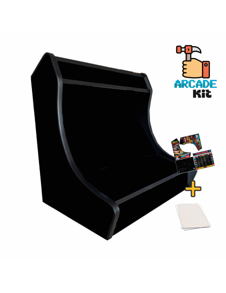 MUEBLE ARCADE BARTOP MADERAS NEGRAS+ VINILOS + METACRILATOS KIT MONTAJE RECREATIVA