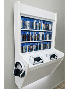 Arcade-rek voor videogames met houders voor controllers....