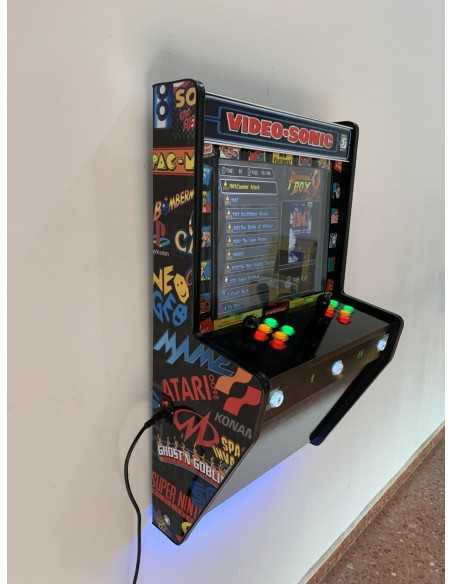 MAQUINA ARCADE PARA PARED DISEÑO VIDEOSONIC 2 JUGADORES